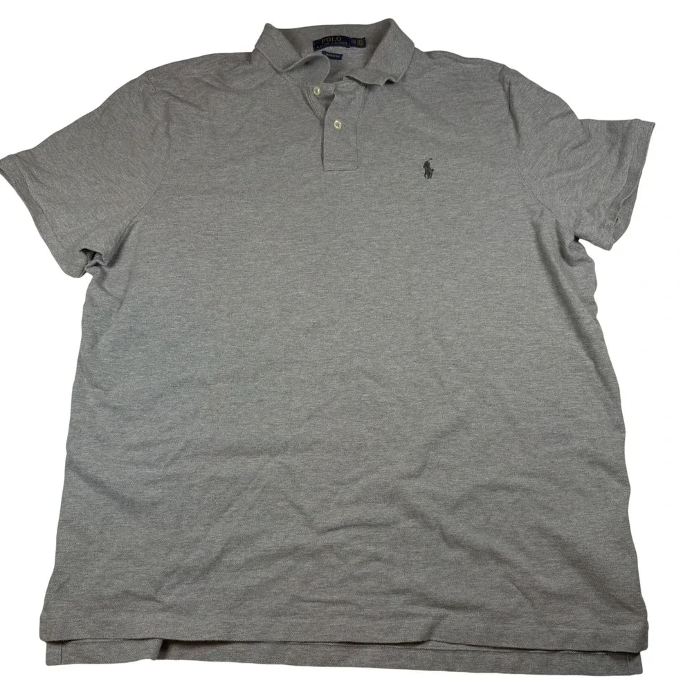 Polo Ralph Lauren Mens XXL Gray Short Sleeve Classic Fit Cotton Polo Shirt